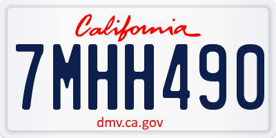 CA license plate 7MHH490