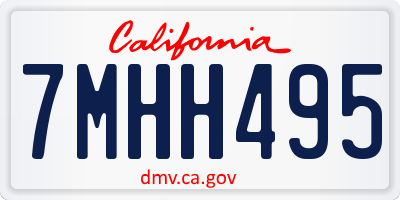 CA license plate 7MHH495
