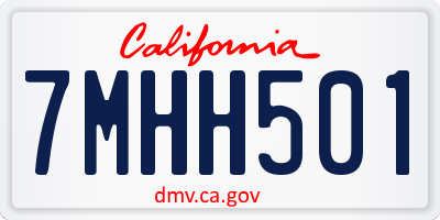 CA license plate 7MHH501