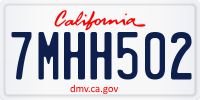 CA license plate 7MHH502