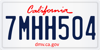 CA license plate 7MHH504