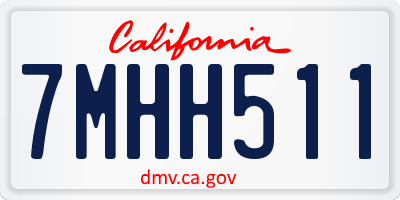 CA license plate 7MHH511