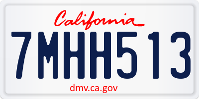 CA license plate 7MHH513
