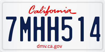 CA license plate 7MHH514