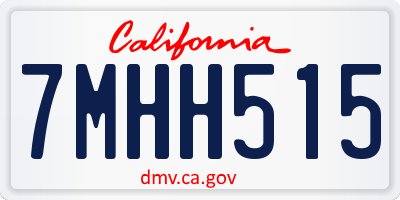 CA license plate 7MHH515