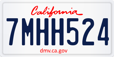CA license plate 7MHH524