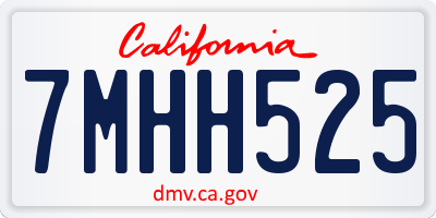 CA license plate 7MHH525