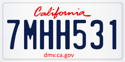 CA license plate 7MHH531