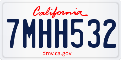 CA license plate 7MHH532