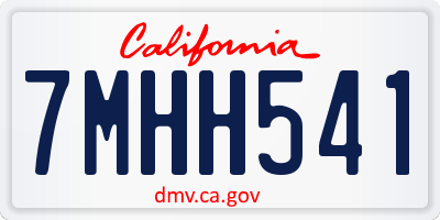 CA license plate 7MHH541