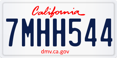 CA license plate 7MHH544