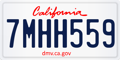 CA license plate 7MHH559