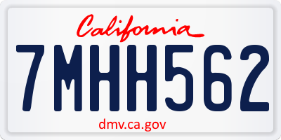 CA license plate 7MHH562