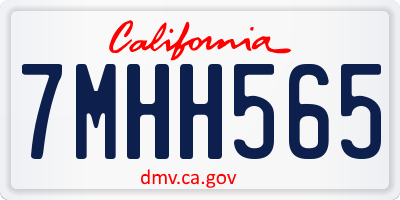 CA license plate 7MHH565