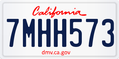 CA license plate 7MHH573