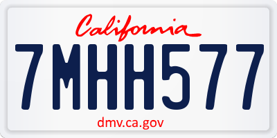 CA license plate 7MHH577