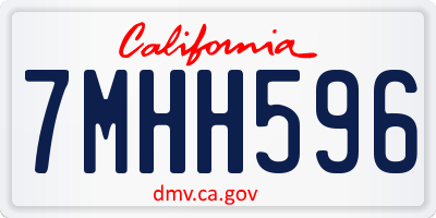 CA license plate 7MHH596