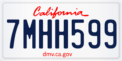 CA license plate 7MHH599