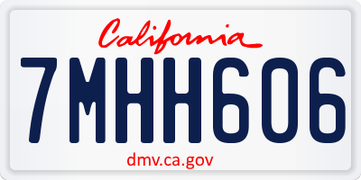 CA license plate 7MHH606