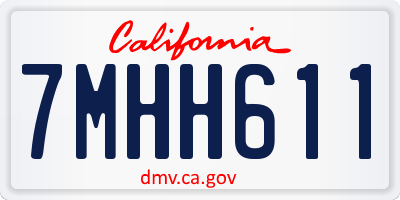 CA license plate 7MHH611