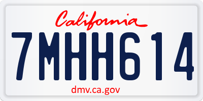 CA license plate 7MHH614