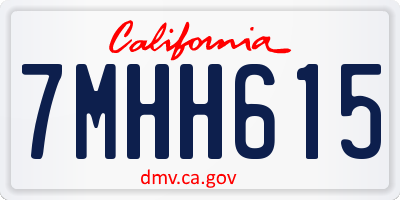 CA license plate 7MHH615