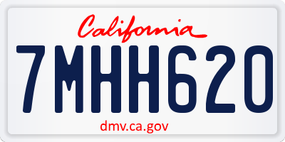 CA license plate 7MHH620
