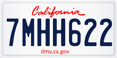 CA license plate 7MHH622