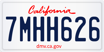 CA license plate 7MHH626
