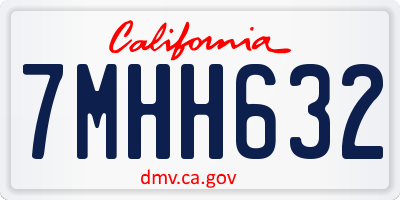 CA license plate 7MHH632