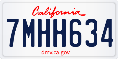 CA license plate 7MHH634