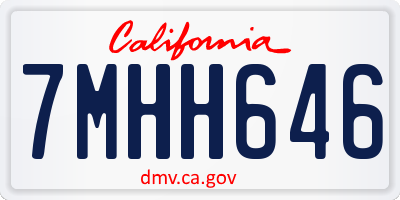 CA license plate 7MHH646