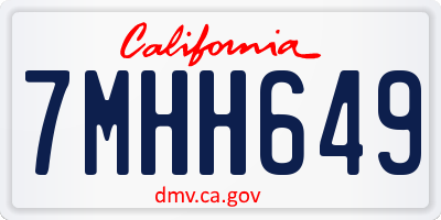 CA license plate 7MHH649