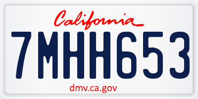 CA license plate 7MHH653