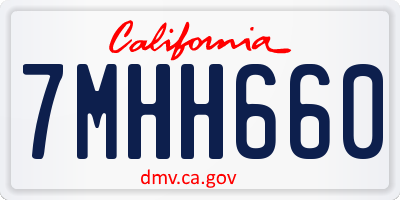 CA license plate 7MHH660