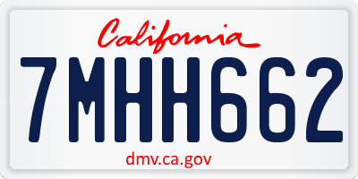 CA license plate 7MHH662