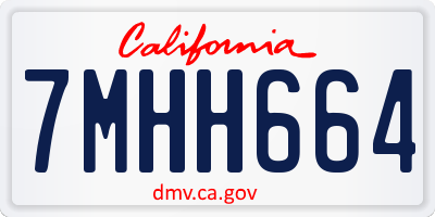 CA license plate 7MHH664
