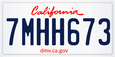 CA license plate 7MHH673
