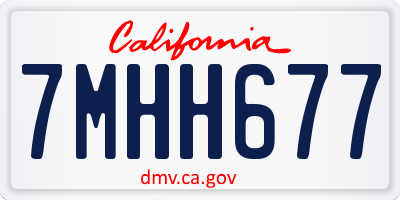 CA license plate 7MHH677