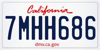 CA license plate 7MHH686