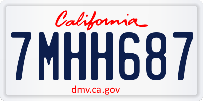 CA license plate 7MHH687