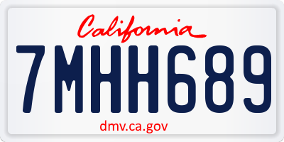 CA license plate 7MHH689