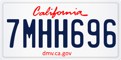 CA license plate 7MHH696