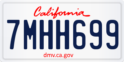 CA license plate 7MHH699