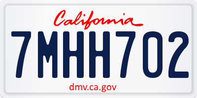 CA license plate 7MHH702