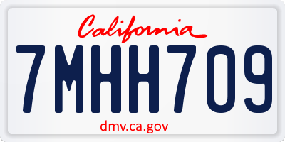 CA license plate 7MHH709