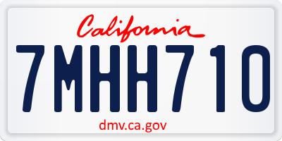CA license plate 7MHH710