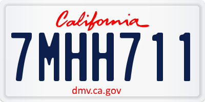 CA license plate 7MHH711
