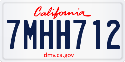 CA license plate 7MHH712