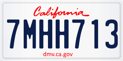 CA license plate 7MHH713